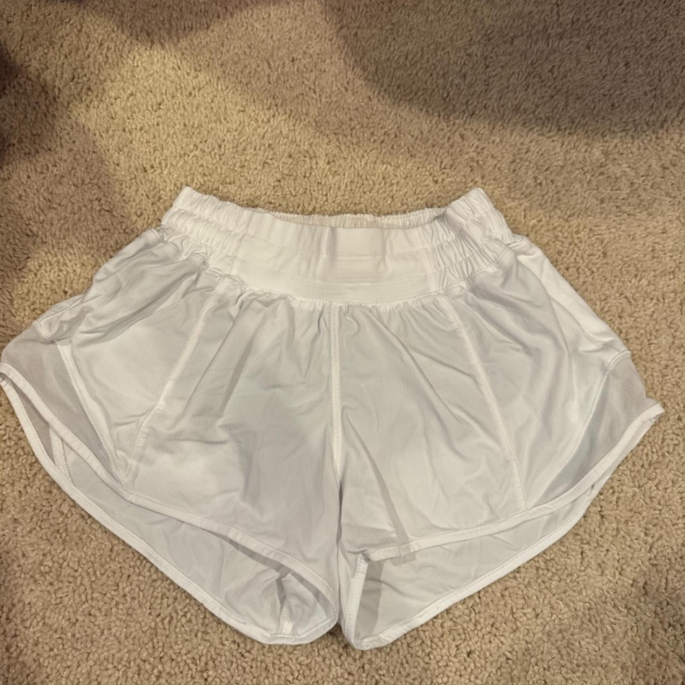 White Lululemon Hotty hot shorts. Size 2.